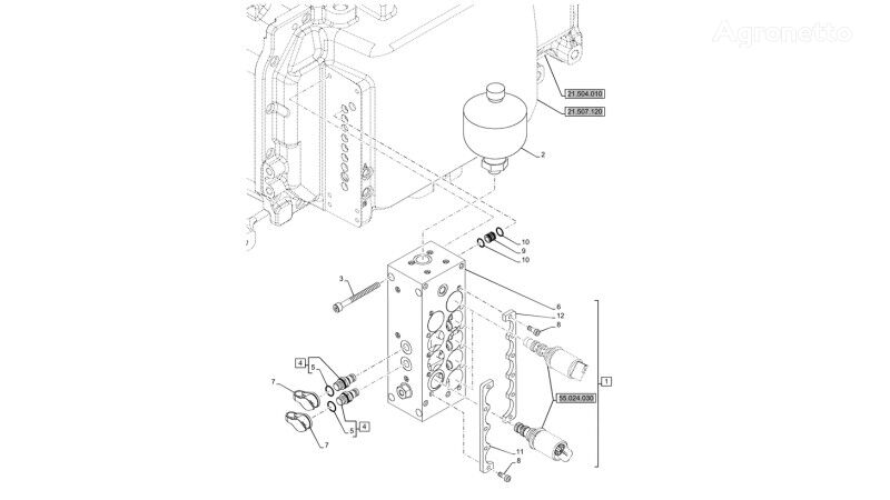 outra peça do motor Zawór kolektora 48055639 para trator de rodas New Holland T6070