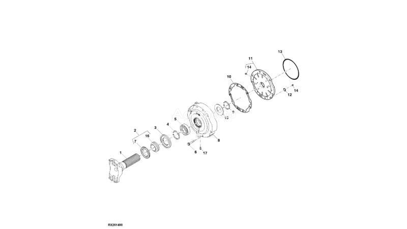 outra peça sobressalente da transmissão Jarzmo para trator de rodas John Deere 8345R